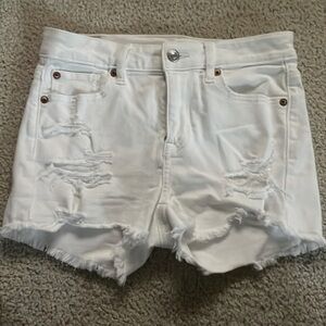 American Eagle stretch white jean shorts